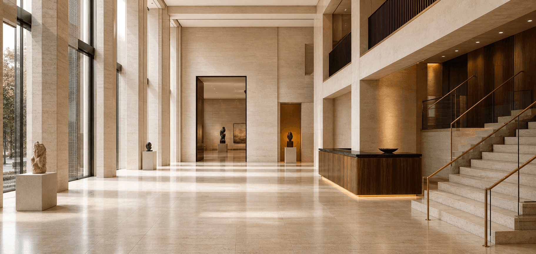 Galleria italiana preparata per un'anteprima d'asta