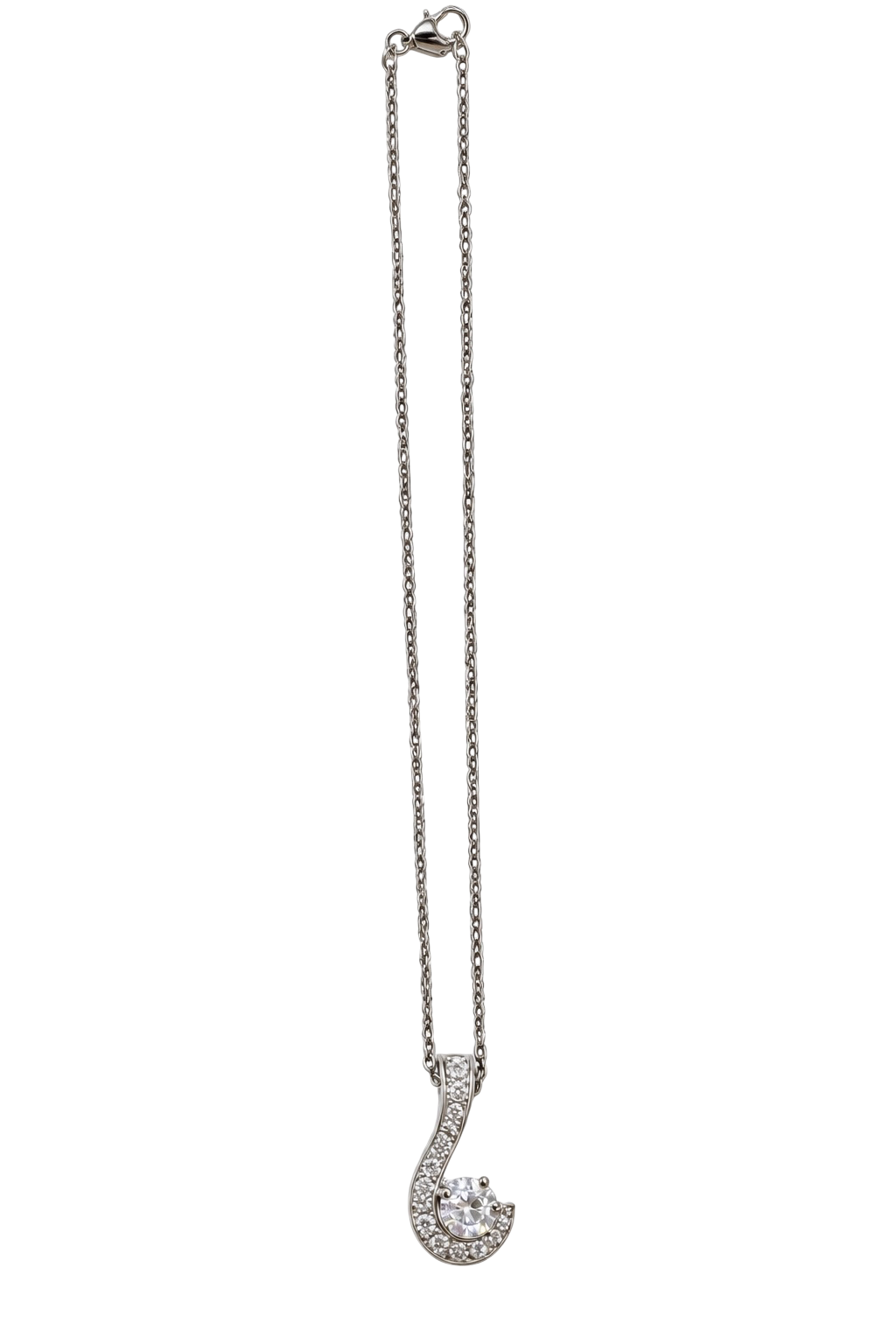 Pendente in oro bianco con diamante centrale