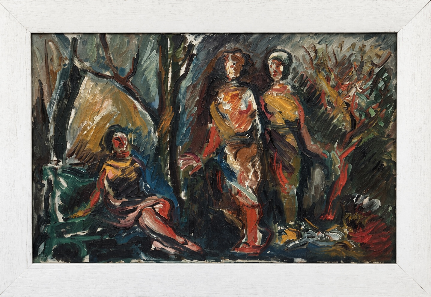 Vasyl Khmeluk, Dipinto con tre figure nude nel bosco