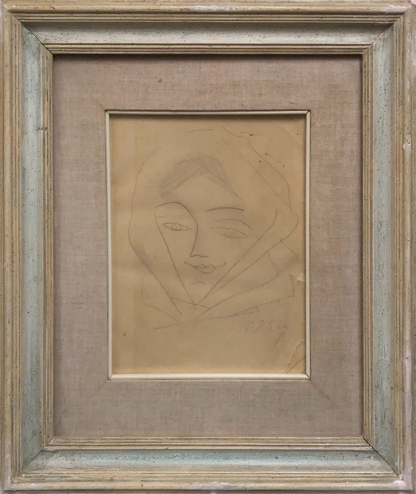 Tatyana Yablonska, Sketch of a female face in a headscarf