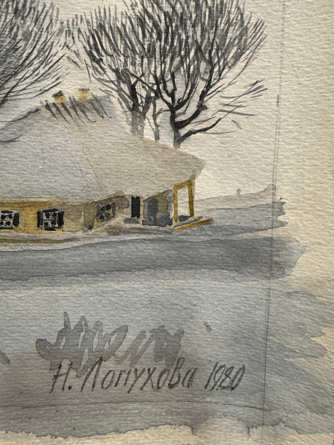 Nadiia Lopukhova, Un paesaggio invernale di quiete contemplativa: Vista principale